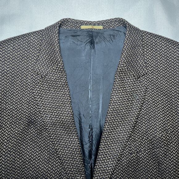Vintage Joseph Abboud Size 48L Brown Blazer 100% Wool Sport Coat Union Made USA - Picture 2 of 16